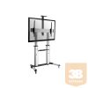 Equip TV/Monitor állvány - 650605 (60"-100" álló, dönthető, állítható magasság, gurulós, Max.:100kg, fekete/ezüst)