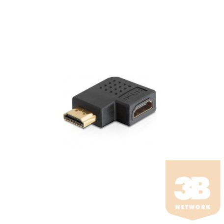 ADA Delock 65076 HDMI apa > HDMI anya 90° jobbra hajlított adapter