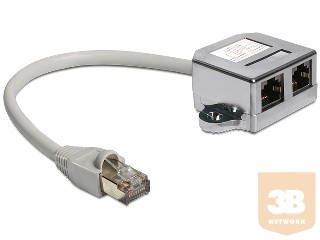 Delock RJ45 elosztó 1 x RJ45 -> 2 x RJ45 (2 x Ethernet)