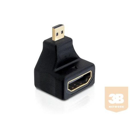 Delock Adapter High Speed HDMI with Ethernet - mirco D male > A female angled