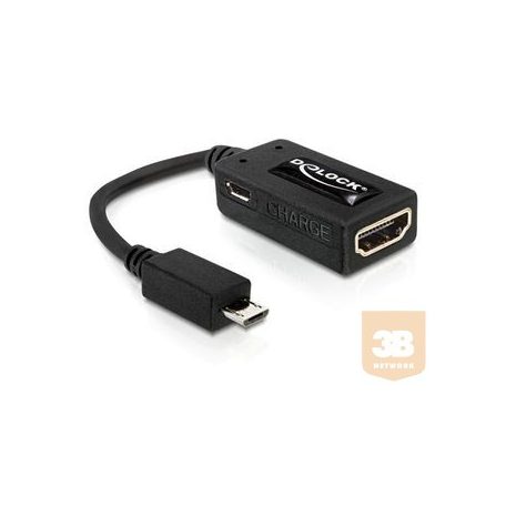 Delock adapter, MHL -> HDMI(F) + MICRO USB (BF) (smartfon to TV HD+power supply)