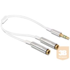   Delock Cable Audio Stereo jack male 3.5 mm>2xStereo jack female 3 pin 25cm,white