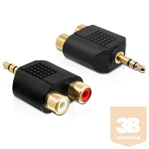 DELOCK Átalakító Stereo 3.5mm 3 pin male to 2x RCA female