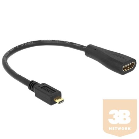 DELOCK HDMI kábel-micro D male to HDMI-A female, 23cm
