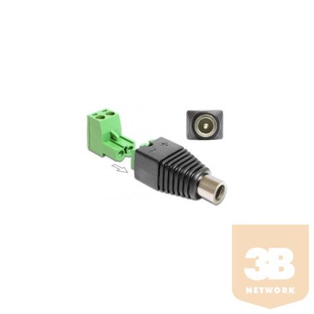 ADA Delock 65423 DC 2.1x5.5mm anya > Terminál blokk 2 érintkezővel 2 részes adapter
