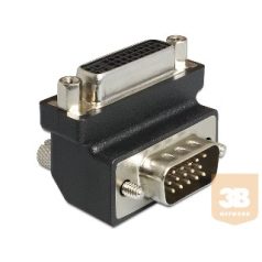   Delock adapter, DVI 24+5 pin (F) -> VGA 15 pin (M) 90° hajlított
