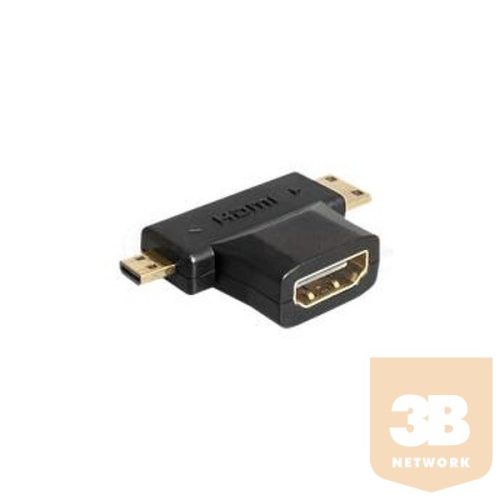 Delock 65446 HDMI-A anya > HDMI-C + HDMI-D apa adapter