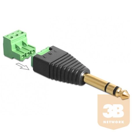 ADA Delock 65460 3,5 mm > Terminal Block 3 pin 2részes sztereo jack apa adapter