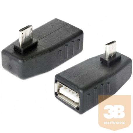 ADA Delock 65474 USB micro-B apa > USB 2.0-A anya OTG 90°-ban forgatott adapter