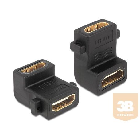 Delock Adapter HDMI A female > female with screw hole 90° angled