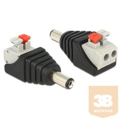   ADA Delock 65523 DC 5,5 x 2,1mm apa - Terminal Block nyomógombbal 2pin adapter