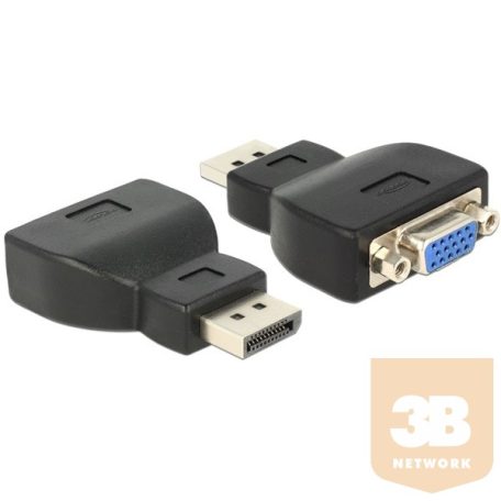 Delock HDMI Átalakító Displayport 1.1 male to VGA 15 pin female, fekete