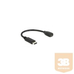   KAB Delock 65578 USB Type-C™ 2.0 C dugó - USB2.0 micro-B típusú hüvely - 0,15m