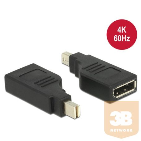 ADA Delock 65626  Adapter, mini Displayport 1.2-es csatlakozódugó > Displayport-csatlakozóhüvely, 4K, 90 fokban