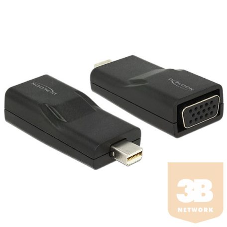 ADA Delock 65654 mini DisplayPort 1.2 dugós csatl. > VGA csatl. hüvely adapter - Fekete