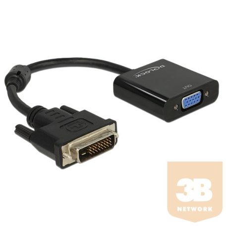 DELOCK Átalakító DVI-D 24+1 male to VGA female, fekete