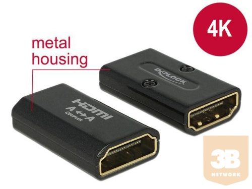 Delock adapter HDMI(F)->HDMI(F) High Speed HDMI with Ethernet 4k