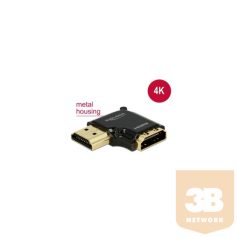   ADA Delock 65660 HDMI-A anya > HDMI-A apa High Speed HDMI Ethernettel 4K 90° balra elforgatott adapter - Fekete