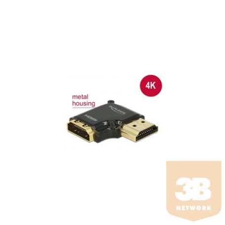 ADA Delock 65661 HDMI-A anya > HDMI-A apa High Speed HDMI Ethernettel 4K 90° jobbra elforgatott adapter - Fekete