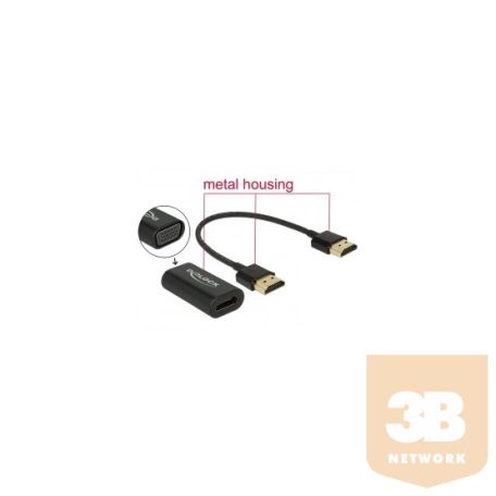 KAB Delock 65667 HDMI-A csatl. dugó > VGA csatl. hüvely adapter - 0,15m