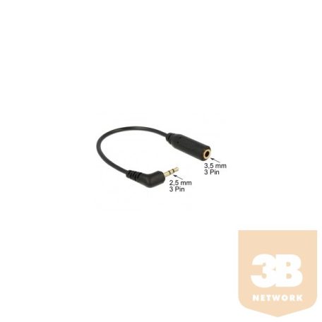 Delock 65672 Audio Cable Stereo jack 2.5 mm 3 pin male > Stereo jack 3.5 mm 3 pin female angled