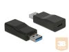 ADA Delock 65696 Átalakító USB 3.1 Gen 2 A-típusú csatlakozódugó > USB Type-C típusú csatlakozóhüvely, aktív