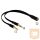 DELOCK Átalakító Headset Stereo jack 1x 3.5mm 4 pin female to 2x 3.5mm 3 pin male