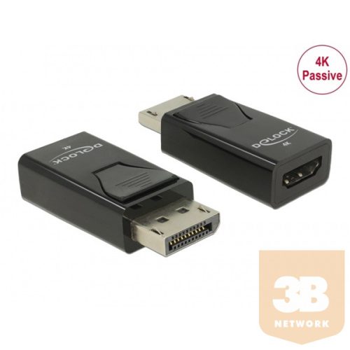 DELOCK Átalakító Displayport 1.2 male to HDMI female 4K passzív, fekete