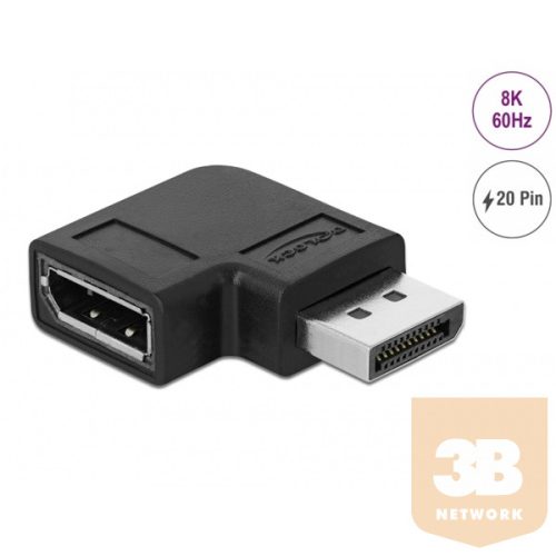 Delock Adapter - 66297 (DisplayPort 1.4 adapter 90 °-kal derékszögben 8K 60Hz)