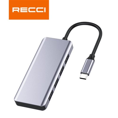 HUB RECCI RH06 TypeC-4xUSB 3.0 + Micro HUB