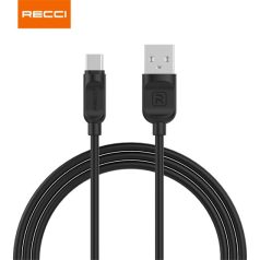 KAB RECCI RCT-P100B TypeC-USB kábel, fekete - 1m