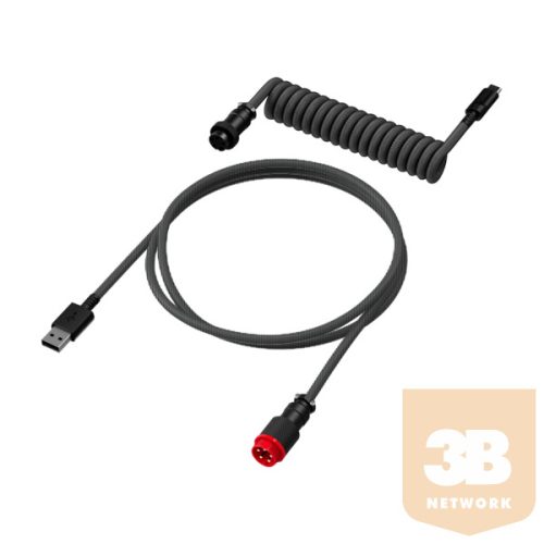 HP HyperX USB-C szürke-fekete spirálkábel