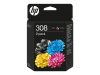 HP 308 Black/Tri-Color Ink Cartridge Combo 2-Pack