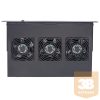 Manhattan Rackszekrény ventilátor - 712668 (19", 3 ventilátor, fekete)