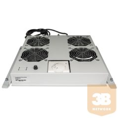   Manhattan Rackszekrény ventilátor - 712798 (19", tetőre szerelhető, 4 ventilátor, termosztát, szürke)