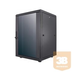   Manhattan rack szekrény - 19" különálló kivitel (16U, 878 (h) x 600 (w) x 600 (d) mm, IP20, lapra szerelt, Fekete)