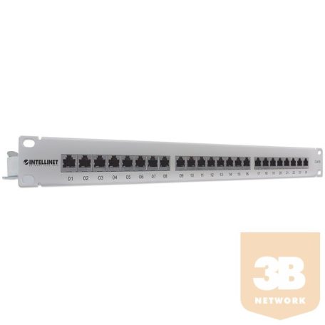 Manhattan Patch panel - CAT6 FTP árnyékolt patch panel, 24 portos, 1U, Szürke