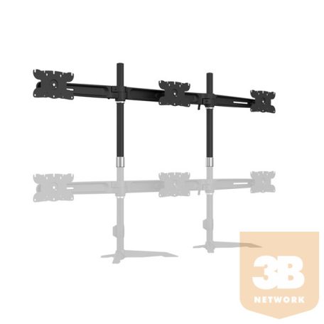 Multibrackets asztali rögzítő konzol toldó Desktopmount Triple Stand dönthető, forgatható 360, 24”-32”, fekete