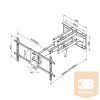 Multibrackets Long Reach 910 mm fali konzol, karos, dual, dönthető, forgatható 50"-90", fekete