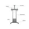 MULTIBRACKETS Gurulós motoros padlóállvány, M Motorized Floorstand incl cabinet & camerashelf 120kg Black (42-100")