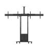 MULTIBRACKETS Gurulós motoros 2 karos padlóállvány, M Motorized Floorstand Dual Screen incl cabinet & cam-shelf 120kg