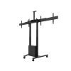 MULTIBRACKETS Gurulós motoros 2 karos padlóállvány, M Motorized Floorstand Dual Screen incl cabinet & cam-shelf 120kg