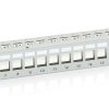 Equip Keystone Patch Panel - 767124 (24 port, Cat.6, 1U, árnyékolt, szürke)