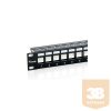 Equip 769124 Cat6 Keystone patch panel 24 port, 1U, árnyékolt, fekete