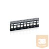 Equip 769124 Cat6 Keystone patch panel 24 port, 1U, árnyékolt, fekete