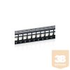 Equip 769124 Cat6 Keystone patch panel 24 port, 1U, árnyékolt, fekete