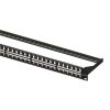 Equip Keystone Patch Panel - 769248 (24 Slim port, Cat6, 1U, árnyékolatlan, fekete)