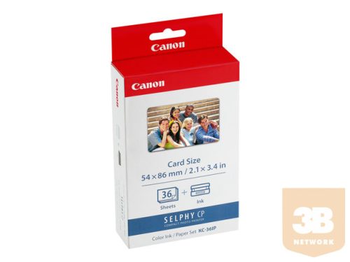 CANON KC-36IP photo paper inkjet 54x86mm 36 sheets 10-pack with color ink cartridge for CP-100