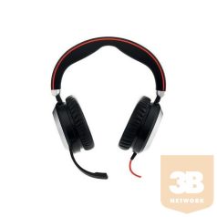   JABRA Fejhallgató - Evolve 80 UC Stereo Vezeték Nélküli/USB Adapter, Mikrofon