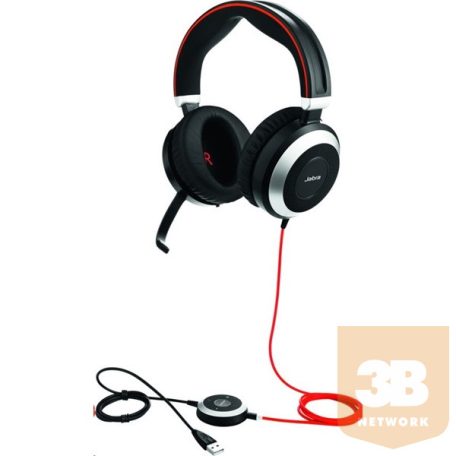JABRA Fejhallgató - Evolve 80 UC Stereo USB-C, Mikrofon